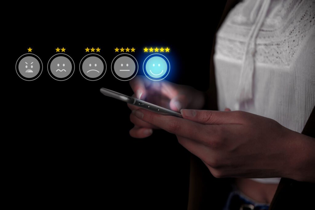 collage customer experience concept